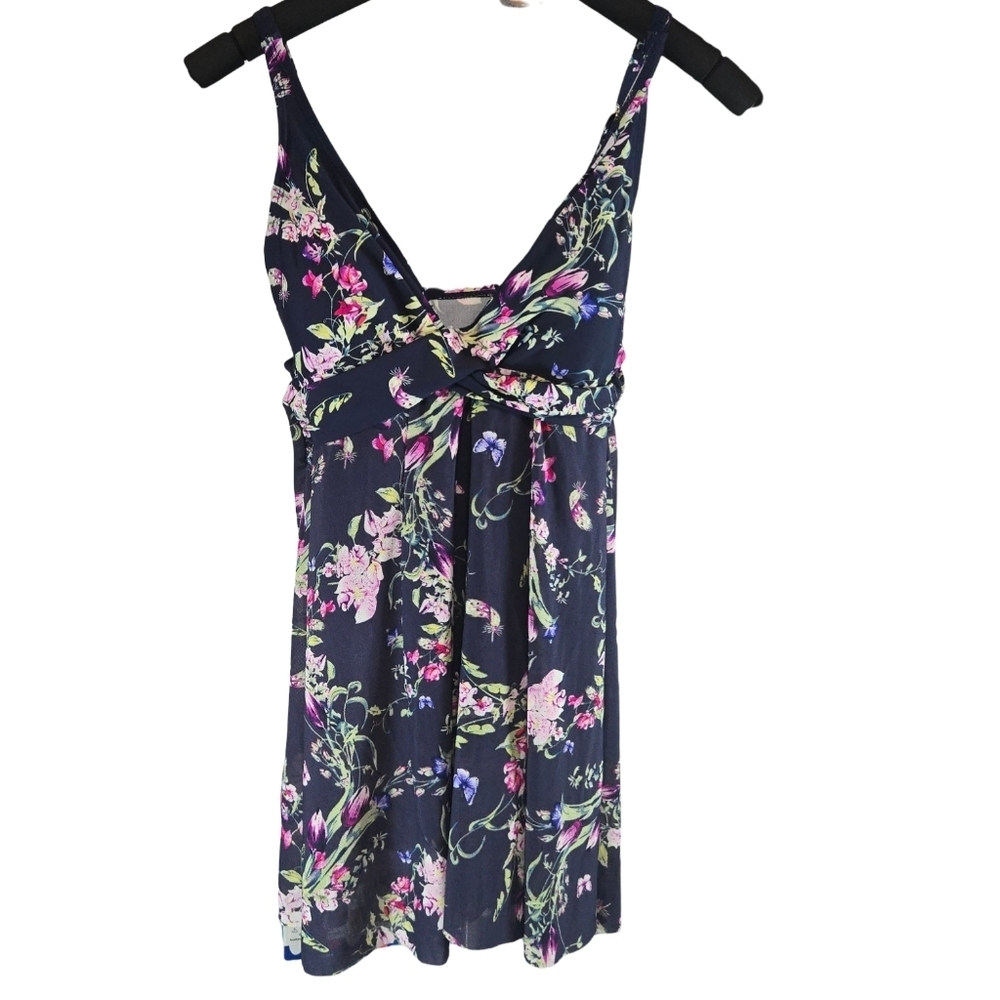 Alisha Levine Floral One Piece Swimsuit - Navy and Pink
